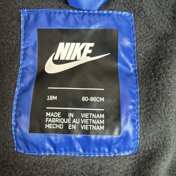 NWT NIKE Full-Zip Puffer Jacket Sz 18 Months Winter Coat Black Blue Warm Cozy - Picture 7 of 8